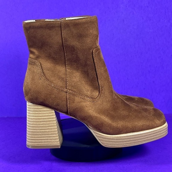BP. Women's Brown Keyla Platform Bootie Shoe Size 8-NEW - Picture 1 of 7